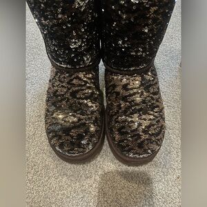 UGG Black and Brown Sequin Boots